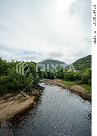 Scenic Landscape View of Mountain and lake, in Scottish Highland. 108093418