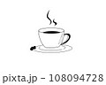 A cup of coffee, lined pattern	 108094728