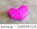 Magenta cardboard heart shaped box, paper craft 108096328