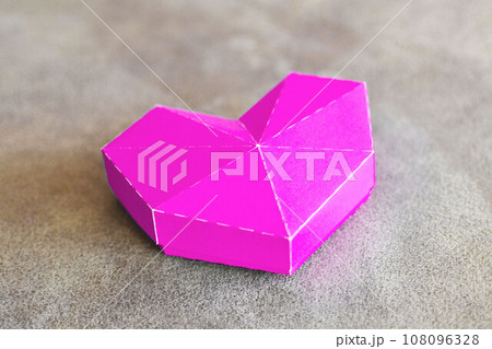 Magenta cardboard heart shaped box, paper craft Magenta cardboard heart shaped box, paper craft 108096328