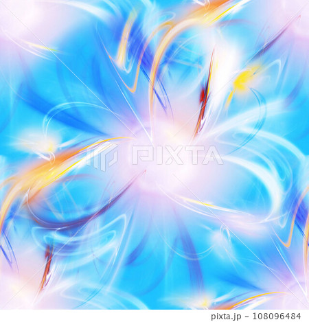 Abstract shapes of loops on blue background. The Big Bang Theory concept. Digital fractal art. 3d render 108096484