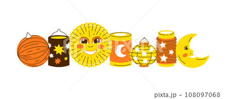 Vector Lanterns composition for saint martin day traditional in Germany 108097068