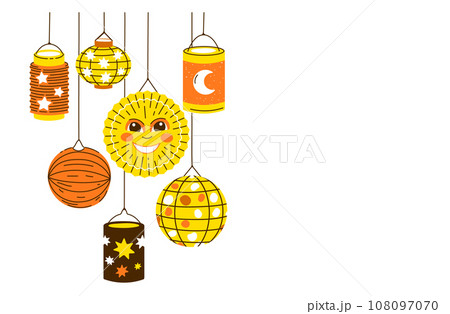 Vector Lanterns composition for saint martin day traditional in Germany 108097070