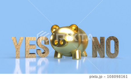The Gold piggy Bank for earn concept 3d rendering 108098161