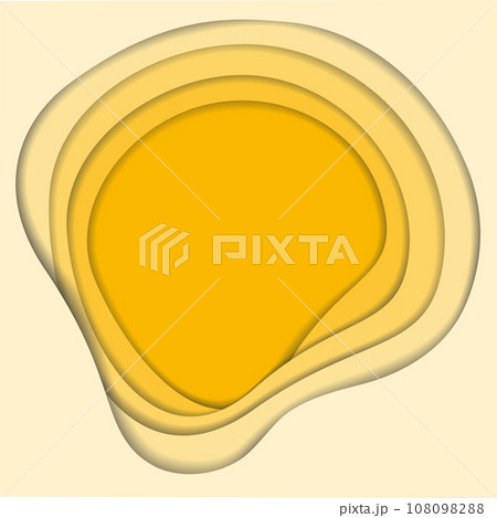 Paper cut background of wave lines in trendy summer yellow shade. Copy space. Template for lettering 108098288