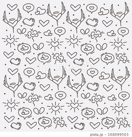Hand drawn illustration background with abstract shapes Vector Hand drawn illustration background with abstract shapes Vector 108099503