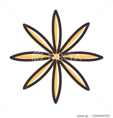 Isolated hand drawn flower icon Vector Isolated hand drawn flower icon Vector 108099505