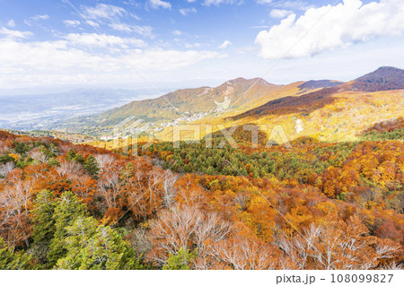 秋の山形蔵王 紅葉した蔵王連峰の風景 山形県山形市 秋の山形蔵王 紅葉した蔵王連峰の風景 山形県山形市 108099827