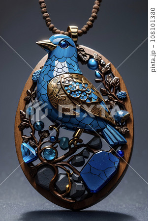 青い鳥のアクセサリー「AI生成画像」 108101380