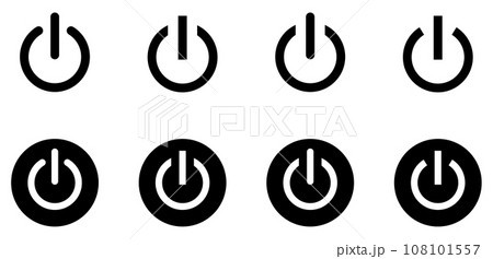電源ボタン風マークのベクターイラストセット 電源ボタン風マークのベクターイラストセット 108101557