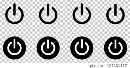 電源ボタン風マークのベクターイラストセット 電源ボタン風マークのベクターイラストセット 108101557