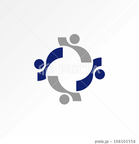 Logo design graphic concept creative abstract premium vector stock sign 4 initial S font like happy active human propeller. Related monogram community 108101558