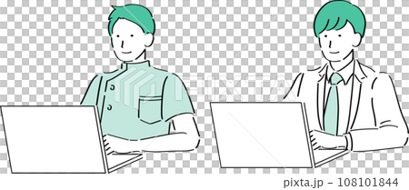 操作電腦的男醫生/護士 108101844