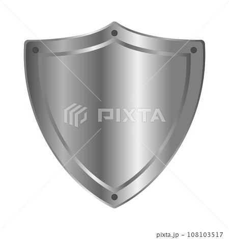 3d metal shield icon vector 108103517