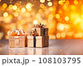 Season of Giving: Red Christmas Decor with Bokeh. Generative AI. 108103795