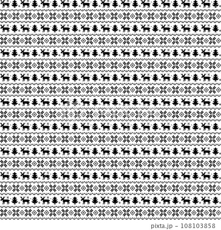 冬のかわいい飾り線　ドット絵　背景素材　1色 108103858