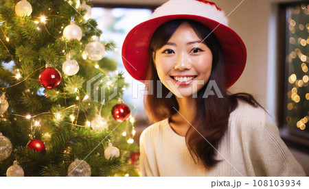 クリスマスの女性　AI生成画像 108103934