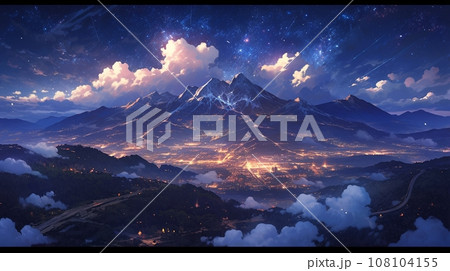 ［AI生成画像］雪山、夜空9 108104155