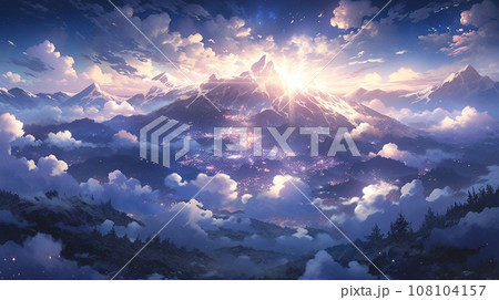 ［AI生成画像］雪山、夜空11 108104157