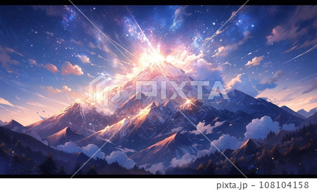［AI生成画像］雪山、夜空12 108104158