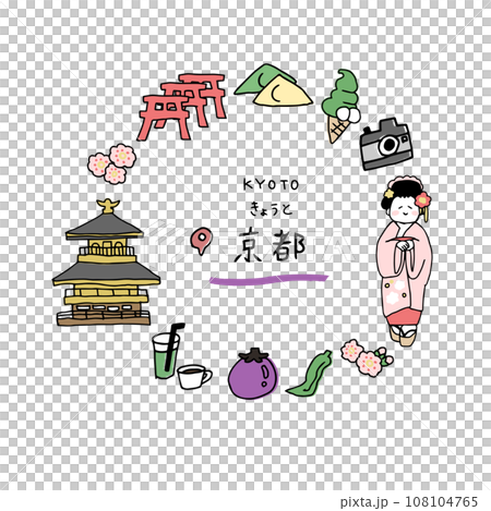 Kyoto hand drawn eye catch 108104765