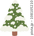 Christmas pine tree with snow hand drawn 108105210