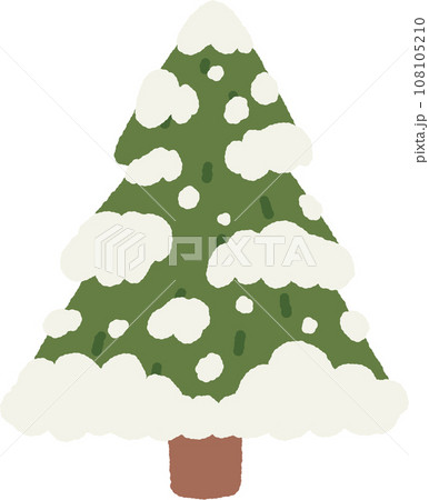 Christmas pine tree with snow hand drawn 108105210