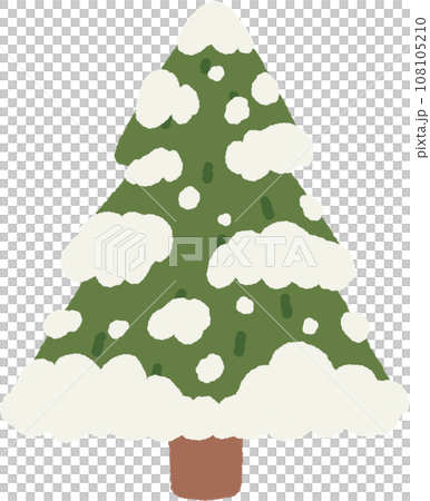 Christmas pine tree with snow hand drawn Christmas pine tree with snow hand drawn 108105210