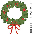 Christmas wreath hand drawn 108105212
