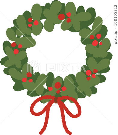 Christmas wreath hand drawn 108105212