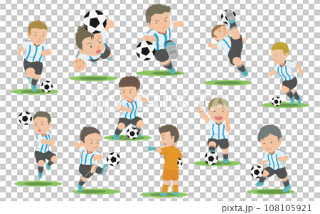 Soccer player illustration set 108105921
