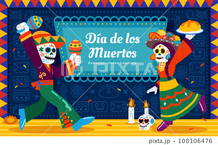 Vibrant Day of the dead card Vibrant Day of the dead card 108106476