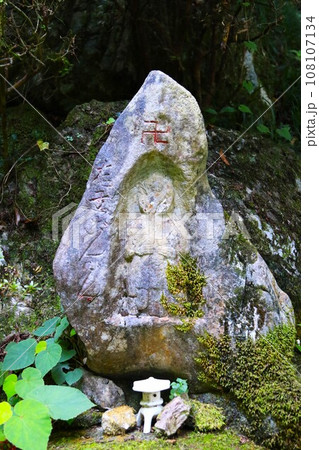 毛呂山町阿諏訪地区に鎮座する八坂神社の鳥居の傍らに建つ地蔵菩薩の道標 108107134