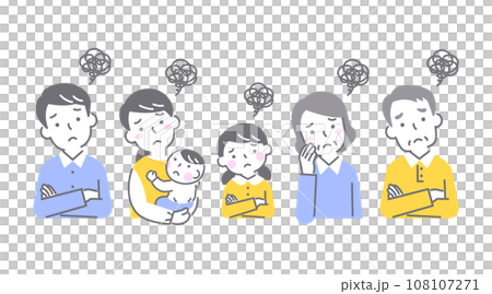 悩む家族 シンプル 悩む家族 シンプル 108107271