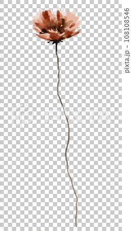 Watercolor dark red wildflowers isolated illustration, floral wedding and greeting element 108108546