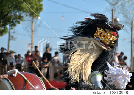 播州秋祭り　大塩天満宮　毛獅子の豪快な道中舞 108109209