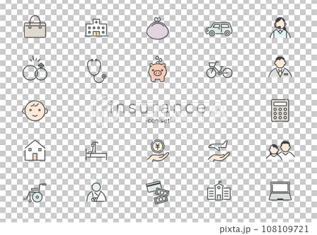Insurance icon set 108109721