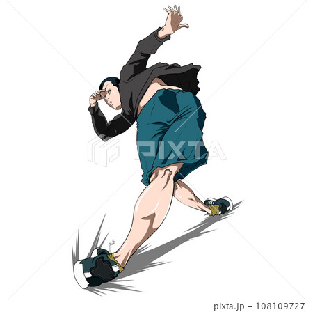 ブレイクダンス/ブレイキンイラスト「スライド」 108109727