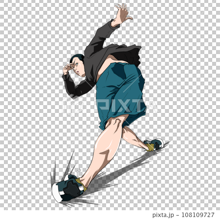 ブレイクダンス/ブレイキンイラスト「スライド」 108109727