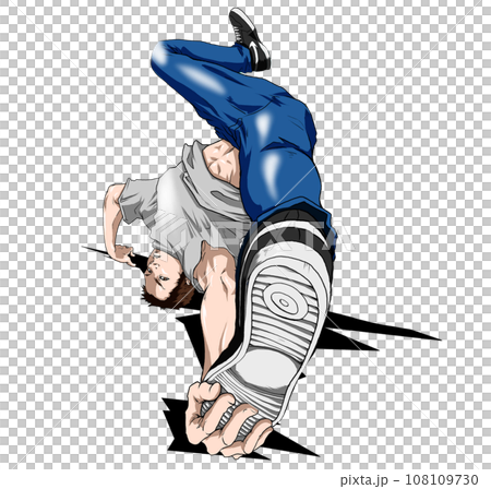 Breakdance/Breaking illustration "3-point freeze" Breakdance/Breaking illustration "3-point freeze" 108109730