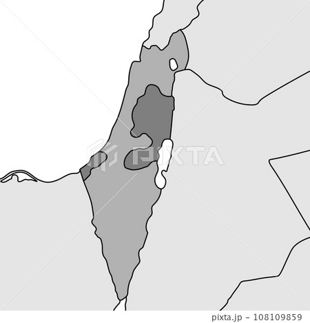 イスラエル周辺地図　(モノクロ) 108109859