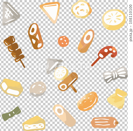 冬季關東煮鍋燉水彩手繪圖示插畫素材集 108110100