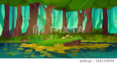 Forest swamp landscape background for fantasy game 108110640