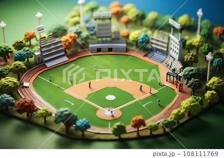ベースボール（3D）ジオラマ 108111769