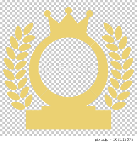 Vector illustration of a trophy with a crown and a laurel that can be used for recognition with text 108112078
