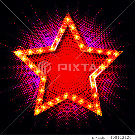 Star retro light banner. Vector illustration 108112126
