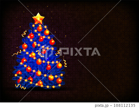 Vintage Christmas decorated Christmas tree Vintage Christmas decorated Christmas tree 108112135