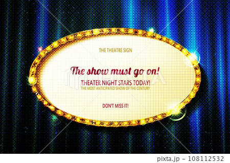 Realistic isolated rel lightbox marquee oval frame Realistic isolated rel lightbox marquee oval frame 108112532