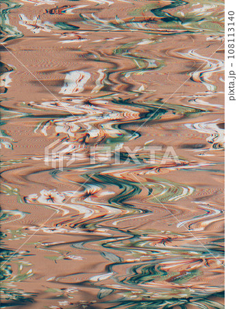 Glitch noise. Distortion art background. Artifacts texture. Beige green color screen defect illustration free space art wallpaper. 108113140