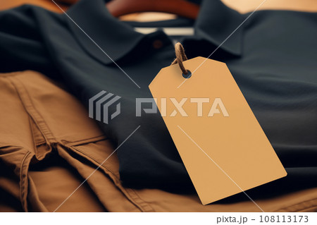 Blank Label and Tag Mockup Template for Branding.Created with Generative AI technology. 108113173